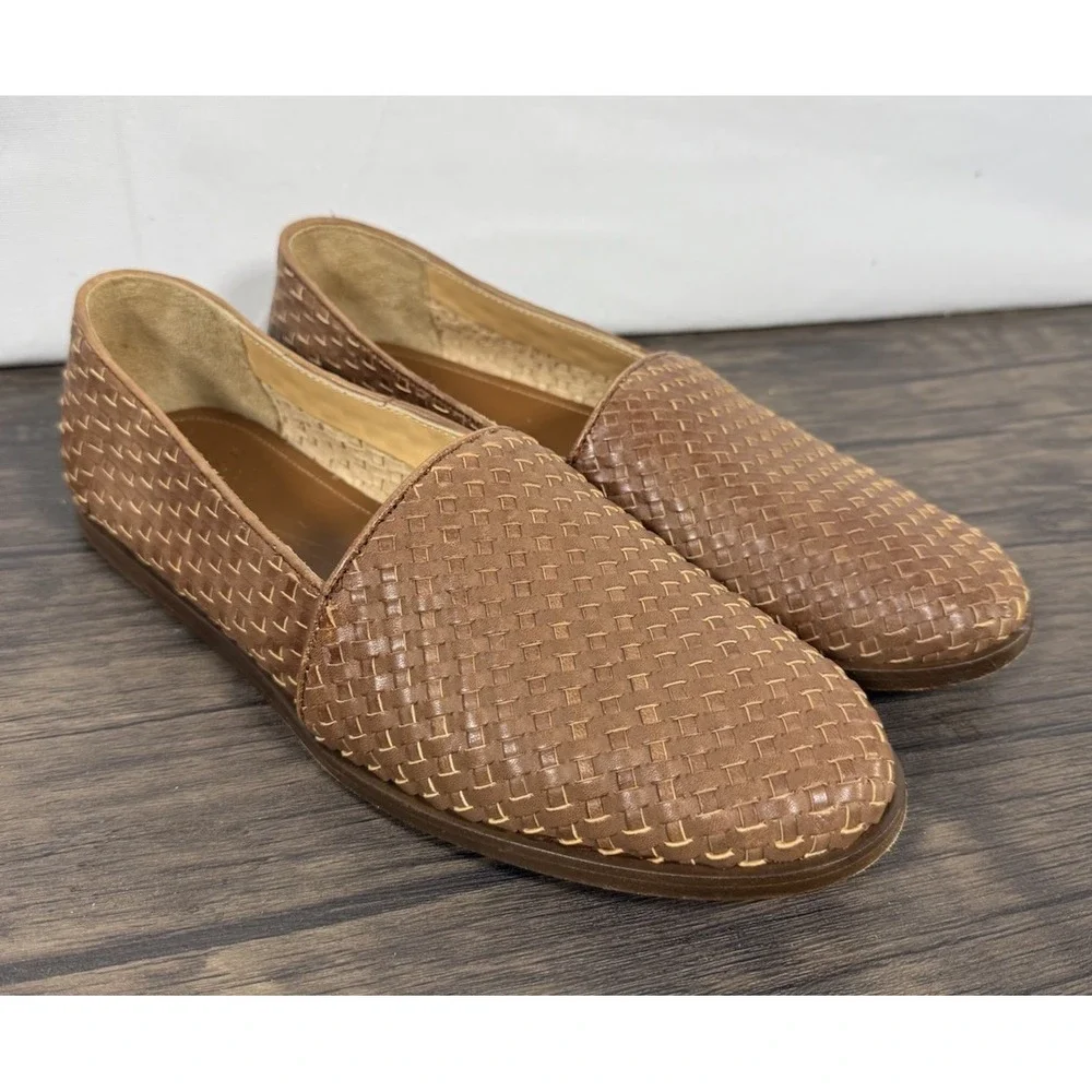 Nisolo Alejandro Shoes Mens Size 10 Brown Woven Leather Loafers Slip On Casual